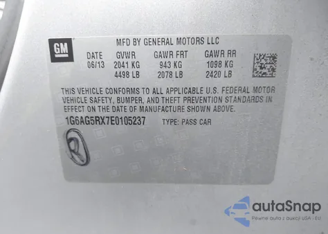 2014 Cadillac Ats Standard из США, поврежденный, VIN 1G6AG5RX7E0105237